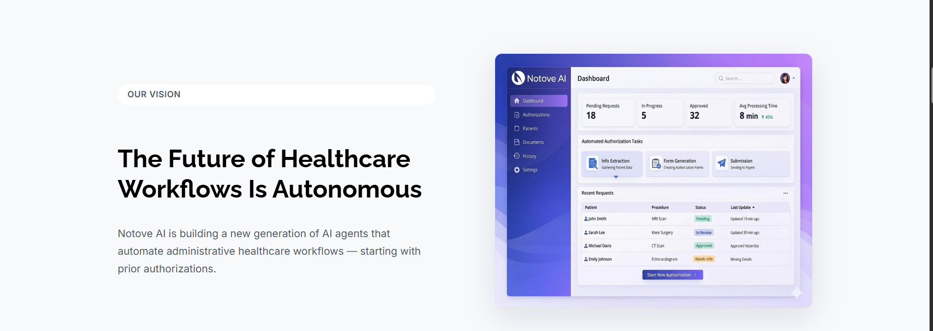 Notove AI Homepage