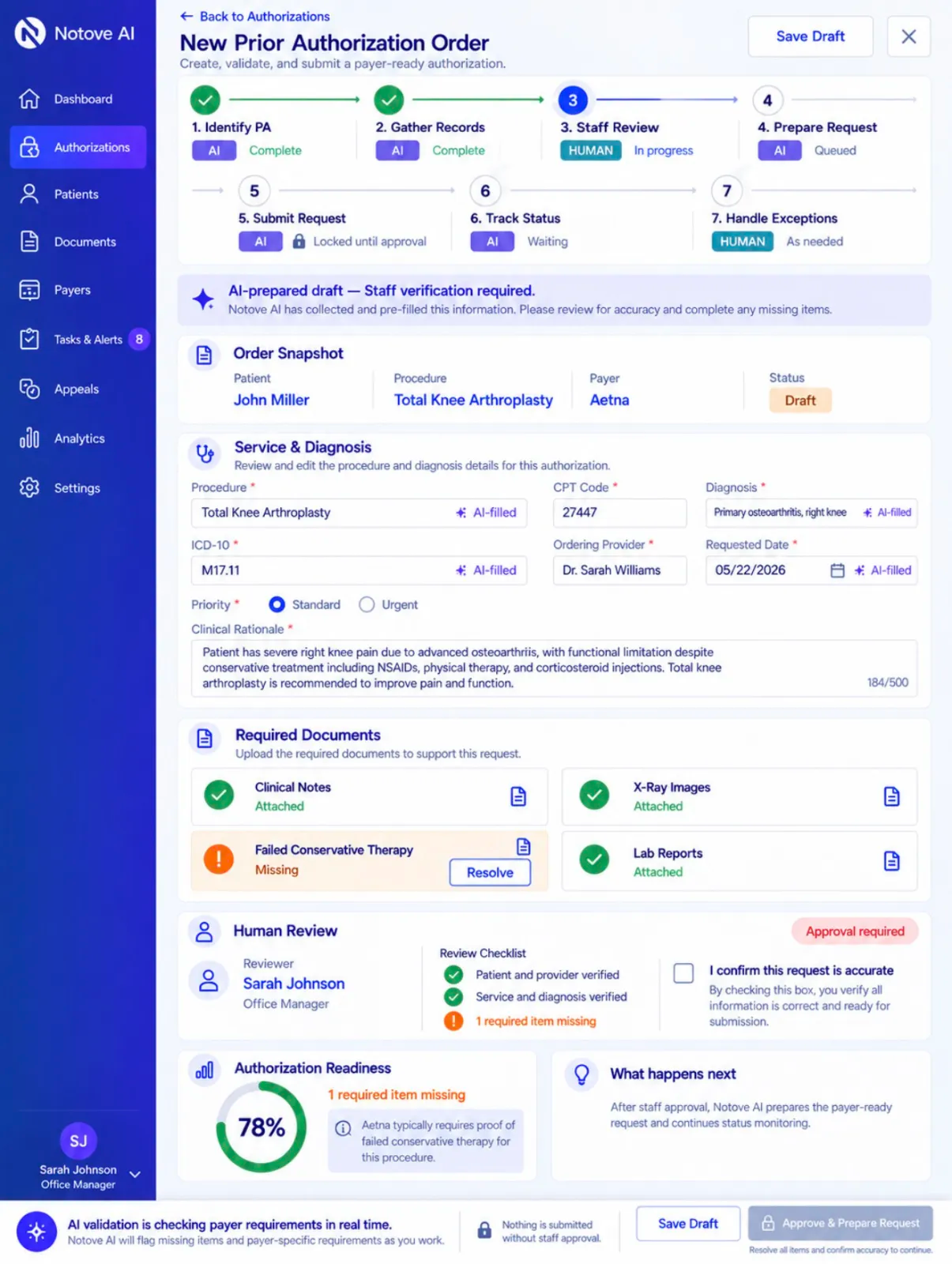 Healthcare professionals using Notove AI technology